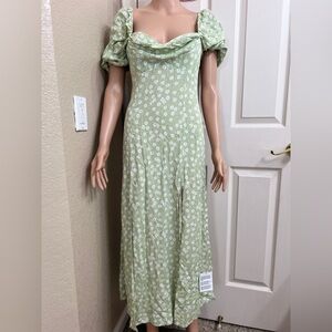 ASOS Light Green Floral Midi Dress